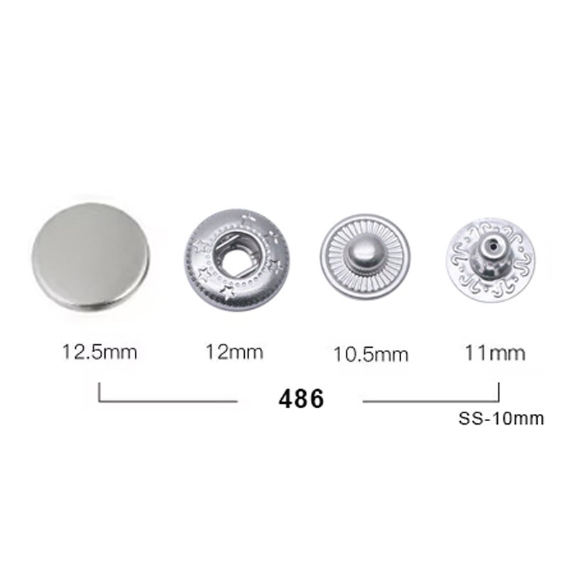 Single Spring Snap Buttons S486/D12.5mm Spring Snap Button - AsiaButton-One of leader in Producing ...
