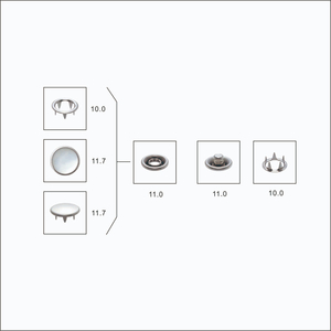 18L Cap Prong Snap Button 333#